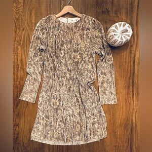 H&M Shimmering Pleated Floral Dress